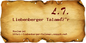 Liebenberger Talamér névjegykártya